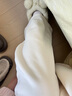 香影【加絨抗起球】直筒闊腿褲女高腰2025秋冬新款長(cháng)褲寬松糯米褲 米色 M 曬單實(shí)拍圖