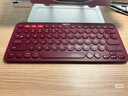 羅技（Logitech）時(shí)尚系列 K380 無(wú)線(xiàn)鍵盤(pán) 藍牙辦公鍵盤(pán) 女友 便攜超薄鍵盤(pán) 筆記本鍵盤(pán) 紅色 曬單實(shí)拍圖