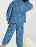 多多家【小熊頭刺繡】男童家居服冬季麻花珊瑚絨睡衣兒童外套褲子兩件裝 曬單實(shí)拍圖