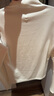 蕉內（Bananain）【趙露思同款】熱皮502++女士T恤打底衫半高領(lǐng)秋冬加絨顯瘦肌底衣 【連領(lǐng)】奶白撞線(xiàn) M 曬單實(shí)拍圖
