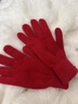偶森紅色毛線(xiàn)帽子針織手套女冬季兩件套巴拉克拉法帽圍巾一體保暖套裝 曬單實(shí)拍圖