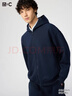 優(yōu)衣庫合作款/男裝女裝寬松連帽拉鏈運動(dòng)開(kāi)衫/長(cháng)袖外套衛衣485735 69 藏青色 XL 曬單實(shí)拍圖