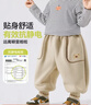 嘟嘟家【抗靜電】?jì)和澴佣炯雍駥殞氶L(cháng)褲秋冬男童童裝女童秋裝 卡其色 90 曬單實(shí)拍圖