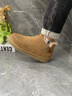公羊板鞋男鞋冬季新款加絨加厚皮毛一體雪地靴男軟底防滑保暖棉鞋男 土黃色 【加絨款】 41 (255mm) 曬單實(shí)拍圖