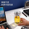 富光玻璃杯雙層 帶茶隔高硼硅玻璃水杯 茶水分離車(chē)載泡茶杯子男400ml 曬單實(shí)拍圖