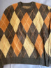 初語(yǔ)毛衣女2025冬季新款琥珀流光北歐風(fēng)菱格仿貂毛上衣 深咖橙色   S 曬單實(shí)拍圖