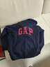 蓋璞Gap男女裝2025秋季新款Logo印花寬松抓絨連帽衛衣休閑上衣 海軍藍 L (175/96A) 亞洲尺碼 曬單實(shí)拍圖
