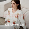 嫚熙（EMXEE）唐藝昕同款秋冬季睡衣小熊半邊絨親子裝孕婦懷孕期月子服 小熊白色【7A抗菌防螨】 XL【奢柔半邊絨】 曬單實(shí)拍圖