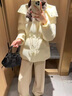 美力城【奚夢(mèng)瑤同款】羽絨服女款泡芙收腰短款加厚保暖鵝絨服外套女021 曬單實(shí)拍圖