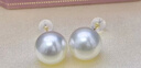大溪地18K金淡水珍珠耳釘 9-10mm強光白色珍珠耳飾新年禮物送女生 曬單實(shí)拍圖