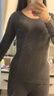 婷美保暖內衣女羊毛發(fā)熱秋衣秋褲無(wú)痕修身顯瘦內搭秋冬季美體套裝 黑L 曬單實(shí)拍圖