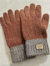 羊駝絨針織觸屏手套女士秋冬季保暖戶(hù)外防凍全指手套加絨加厚 全指---焦糖色 曬單實(shí)拍圖