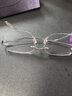 碩博卡素顏清冷感無(wú)框眼鏡鈦架近視女防藍光方圓臉純欲高級感無(wú)邊框眼鏡 【超輕鈦架】清冷銀 0度防藍光 曬單實(shí)拍圖