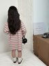 可英童裝女童連衣裙條紋2026春季款女孩假兩件長(cháng)袖女寶衛衣背帶裙可愛(ài) 曬單實(shí)拍圖