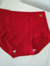 貓人【高腰收腹】女士?jì)妊澟久甏蠹t色純棉抑菌襠提臀禮盒裝三角褲 曬單實(shí)拍圖