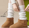 SecretWorld針織襪套白色襪子女小腿襪JK雪地靴子腿套秋冬保暖加厚長(cháng)筒堆堆襪 曬單實(shí)拍圖