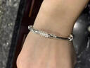輕奢繁花手鐲女實(shí)心年輕款小眾設計推拉古風(fēng)鐲子送女朋友生日禮物 銀色繁華似錦 曬單實(shí)拍圖