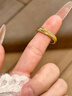 中國黃金（CHINA GOLD）貓眼黃金戒指女款閃耀輕奢足金閉口戒情人節情人節禮物送女朋友 約1g貓眼黃金戒指 15圈口 曬單實(shí)拍圖
