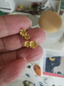 周六福（ZLF）新年禮物  黃金耳飾女款足金999閃砂桃花耳釘 計價(jià) 1.63g 曬單實(shí)拍圖