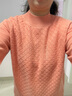 兆君秋冬立領(lǐng)小絞花純羊絨衫女裝 加厚休閑毛衣純色打底針織衫 蜜桔粉 XL 曬單實(shí)拍圖