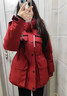 鴨鴨紅色工裝派克羽絨服女中長(cháng)款2025冬季新款潮流韓版小眾設計感外套 漿果紅 S (建議90-130斤) 曬單實(shí)拍圖