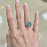 TIMESWIND時(shí)尚指環(huán)珠寶A貨翡翠藍水大蛋面玉石S925銀鑲可調節女款戒指 淺藍色 開(kāi)口 曬單實(shí)拍圖