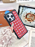 亦樂(lè )繪星星格~磁吸手機殼四角帶孔鏡面蘋(píng)果17promax/16/15iPhone14掛繩防摔鏈條MagSafe保護套戶(hù)外背斜挎 四角帶孔防摔掛繩手機殼-紅星格 iPhone16pro 曬單實(shí)拍圖