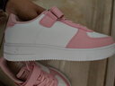 特步童鞋兒童空一校園百搭小白鞋學(xué)生板鞋 特步白/復古粉 35 曬單實(shí)拍圖
