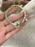中國黃金（CHINA GOLD）平安扣銀手鏈女輕奢高端竹節和田玉手串520情人節禮物送女友老婆 銀竹葉和田玉手繩【精鑲托帕石】+證書(shū)禮盒 曬單實(shí)拍圖