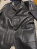 老爺車(chē)海寧頭層牛皮真皮皮衣男西裝春秋新款領(lǐng)薄款西服商務(wù)休閑皮外套 2330【黑色】 XL 180 適合140-155斤 曬單實(shí)拍圖