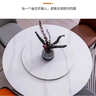 巖板餐桌轉盤(pán)家用鋼化玻璃轉盤(pán)餐廳圓形面圓盤(pán)桌旋轉石轉盤(pán)臺面 雪山白直徑90厘米【亮光巖板】 曬單實(shí)拍圖