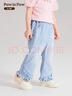 PawinPaw【涼感】卡通小熊童裝春季女寶寶荷葉邊牛仔褲 牛仔藍色/55 90 cm 曬單實(shí)拍圖
