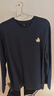 名創(chuàng  )優(yōu)品（MINISO）純棉男款長(cháng)袖春季寬松透氣圓領(lǐng)情侶款重磅內搭打底t恤 藏青 XL 曬單實(shí)拍圖