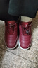 回力（Warrior）官方棉鞋女冬季加絨媽媽鞋皮面保暖中老年雪地靴舒適老人鞋酒紅37 曬單實(shí)拍圖
