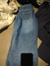美安嘉145xxs七分梨形身材哈倫牛仔褲女秋冬加絨小個(gè)子分高腰老爹褲 深藍色七分褲 加絨 XL 121-135斤 曬單實(shí)拍圖