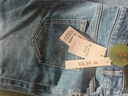 夢(mèng)舒雅女褲商場(chǎng)同款復古藍牛仔褲女春款高腰修身顯瘦遮胯時(shí)尚窄版直筒褲 曬單實(shí)拍圖