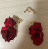 黛若紅色耳夾無(wú)耳洞女大耳環(huán)墜氣質(zhì)個(gè)性名媛夸張耳飾高級秋冬新年喜慶 曬單實(shí)拍圖