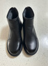 熱風(fēng)女鞋時(shí)裝靴冬季新款復古百搭粗跟休閑短靴子舒軟羊皮革厚底靴子 01黑色 （羊頭層皮革） 35 曬單實(shí)拍圖