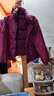 JEZE棉服短款時(shí)尚加厚保暖秋冬季韓版洋氣百搭安可拉紅棉襖短外套 紫紅色【z】 L 建議105-120斤 曬單實(shí)拍圖