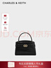 CHARLES&KEITH鱷魚(yú)紋凱莉包手提斜挎婚包包女包生日情人節禮物CK2-50270880-1 Black黑色 S 曬單實(shí)拍圖