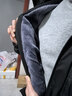 花花公子（PLAYBOY）棉服男士秋冬季連帽保暖內里加絨休閑寬松外套 黑色 3XL 曬單實(shí)拍圖