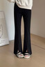 莫代爾褲子春夏女2026新款微喇西裝褲窄版開(kāi)叉馬蹄黑色高腰顯瘦休閑褲女 曬單實(shí)拍圖