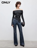 ONLY2025秋季新款高腰摩登修身長(cháng)褲喇叭褲牛仔褲女|125432023 J34390洗水牛仔藍 M M標準褲長(cháng) 曬單實(shí)拍圖