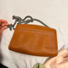 裘真信封包女鏈條斜挎單肩包休閑復古小包植鞣頭層牛皮包包 焦糖色-小號 曬單實(shí)拍圖