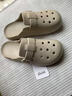 樸西夏季2026新款博肯包頭洞洞鞋女士居家室內防滑靜音踩屎感涼拖鞋男 淺沙色 39-40 曬單實(shí)拍圖