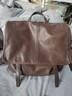 裘真【宋佳同款】植鞣羊皮信使雙肩包大容量上班通勤休閑背包新款 咖啡色-小號 曬單實(shí)拍圖