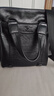 袋鼠2025新款男包真皮手提包斜挎包豎款男單肩商務(wù)公文休閑軟皮男士包 加大號手提包黑色 曬單實(shí)拍圖