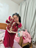 羅蒙兒童新中式唐裝女童冬季套裝拜年服國風(fēng)馬甲兩件套演出服 紅色120 曬單實(shí)拍圖
