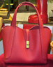 百麗禮物馬年系列包女2026春新商場(chǎng)同款真皮菜籃子婚包手提包BL878AX6 紅色 F 曬單實(shí)拍圖