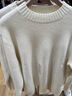 優(yōu)衣庫男女裝souffle yarn舒芙蕾圓領(lǐng)針織衫毛衣毛衫479235 01 乳白色 L /175/100A 曬單實(shí)拍圖
